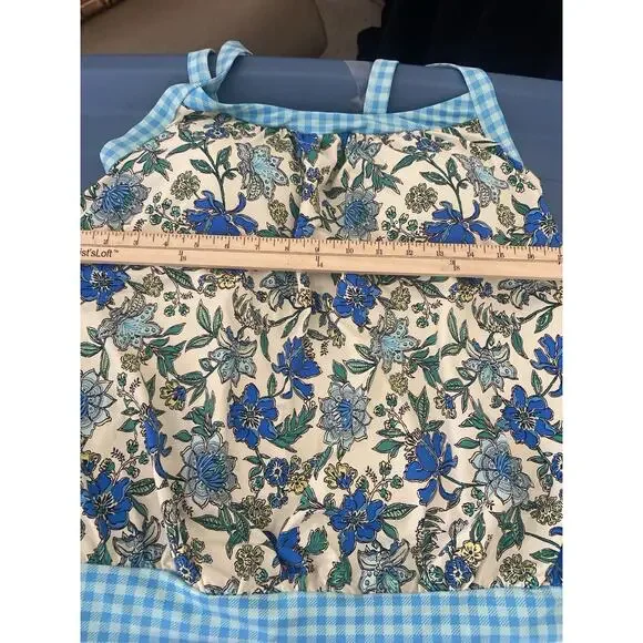 Lands' End Women's Floral Check Tankini Bathing Suit Top 8 D - Picture 8 of 13
